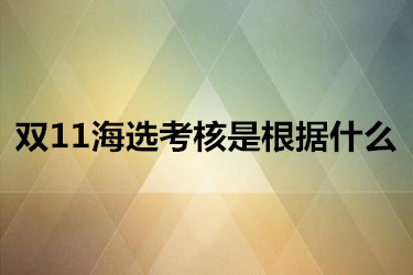 双11海选考核是根据什么